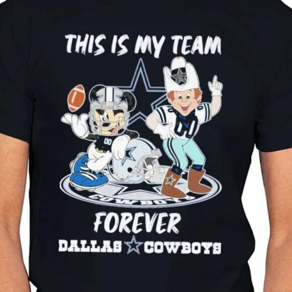This Is My Team Forever Dallas Cowboys Football Fan Graphic T-Shirt 159 - Picture 2 of 5